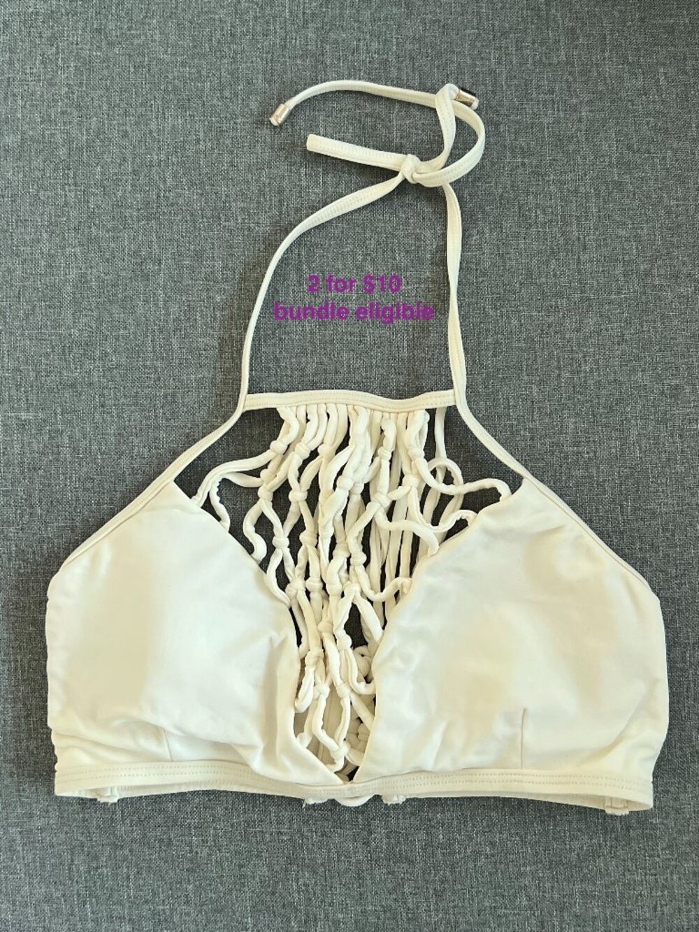 Abercrombie & Fitch Swim Macrame Halter Bikini Top